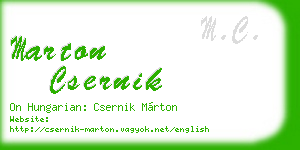 marton csernik business card